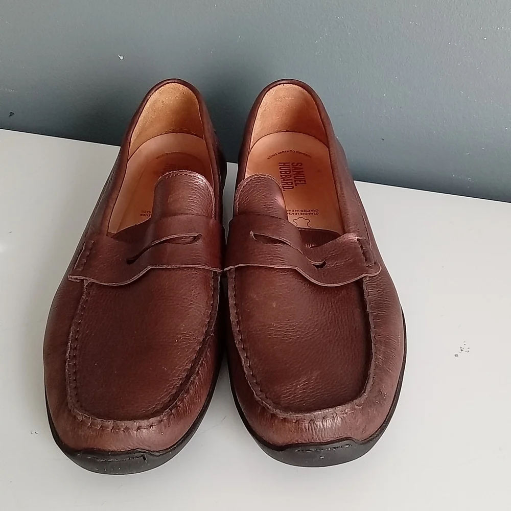 Samuel Hubbard Penny Loafers Brown Leather Comfort‎ Shoes Men Sz 11.5